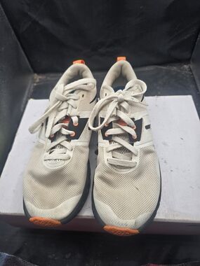 Nike Men's Mesh Running Sneakers - White & Orange Accents